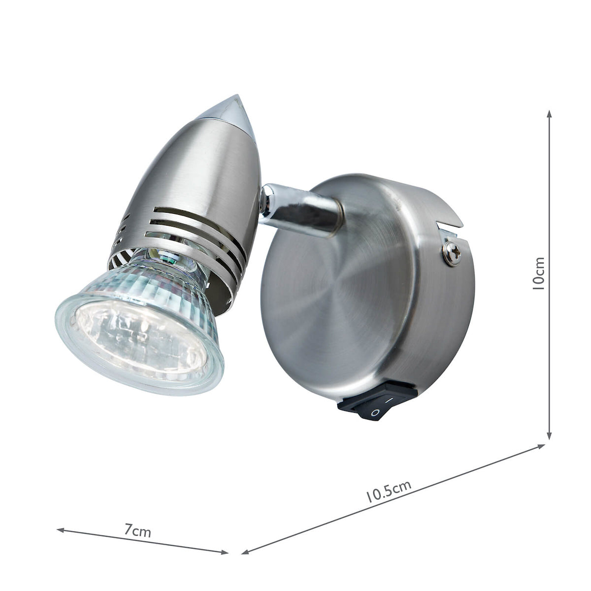 Gemini Single Wall Spotlight Satin Chrome (Multipack)