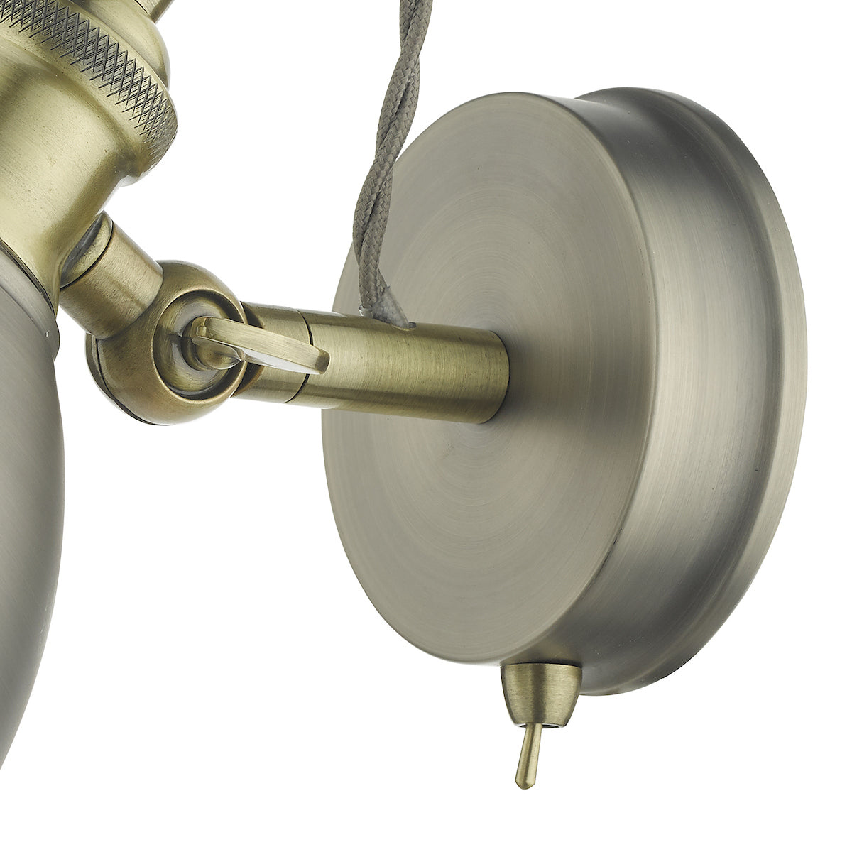 Governor Single Wall Spotlight Antique Chrome & Brass