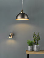 Governor Single Wall Spotlight Antique Chrome & Brass