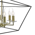 Gretchen Cage 6 Light Pendant Matt Black & Polished Brass