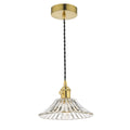 Hadano Pendant Natural Brass With Flared Glass Shade