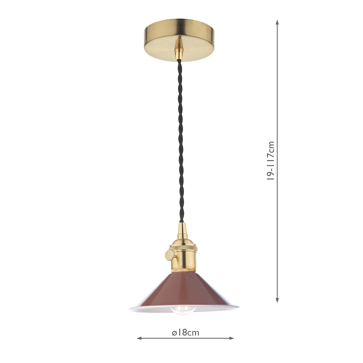 Hadano 1 Light Pendant Natural Brass With Umber Shade