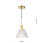 Hadano Pendant Natural Brass & Ceramic Domed Shade