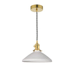 Hadano Pendant Natural Brass & Ceramic Shallow Shade