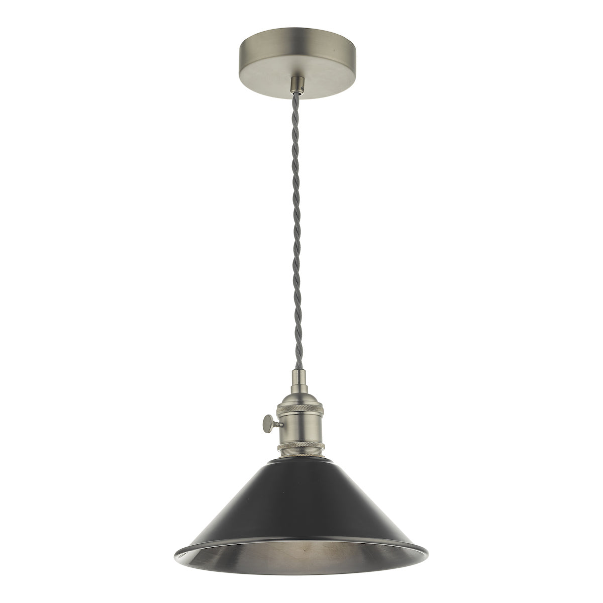 Hadano Pendant Antique Chrome With Antique Pewter Shade