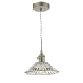 Hadano Pendant Antique Chrome With Flared Glass Shade