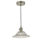 Hadano Pendant Antique Chrome With Flared Glass Shade