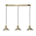 Hadano 3 Light Brass Suspension With Cashmere Shades