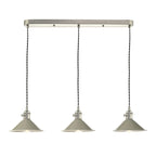 Hadano 3 Light Antique Chrome Suspension With Cashmere Shades