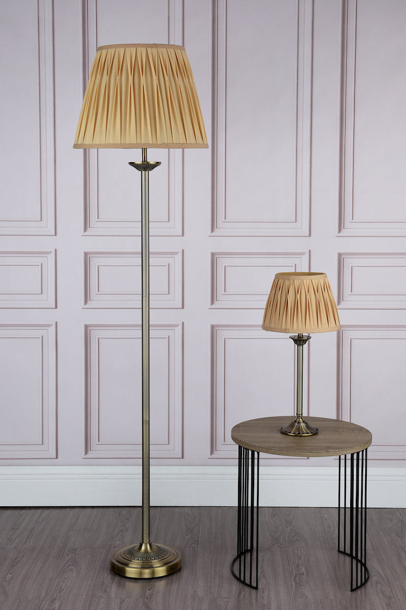 Hatton Floor Lamp Antique Brass With Shade