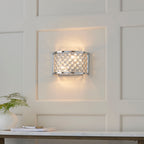 Hudson 2-Light Polished Chrome Crystal Wall Light