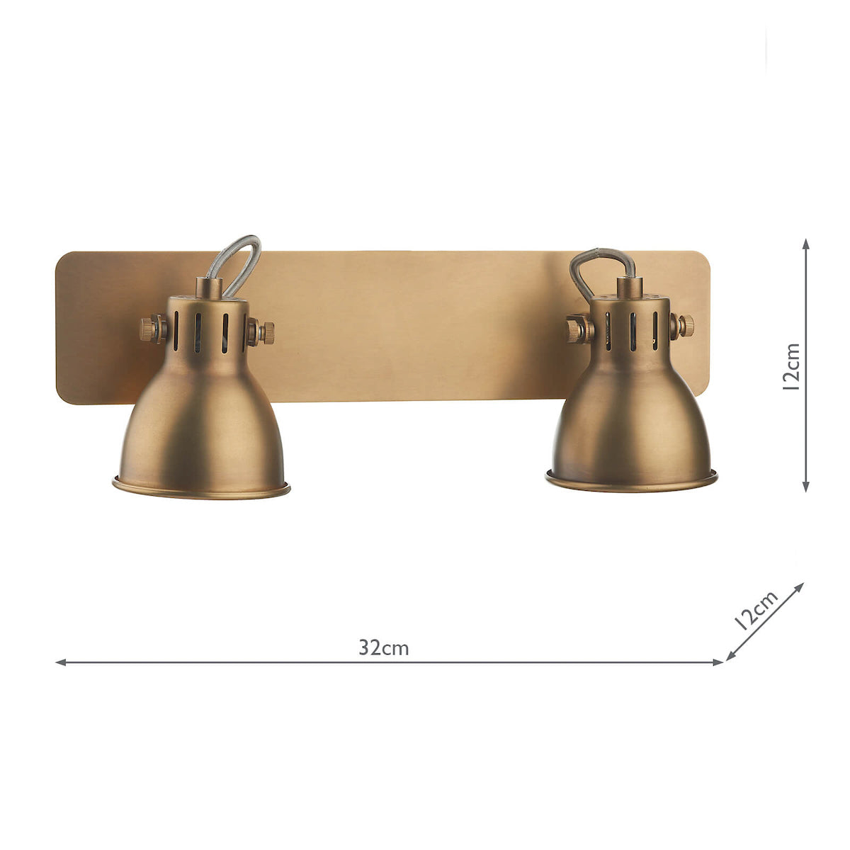 Idaho 2 Light Wall Spotlight Natural Brass