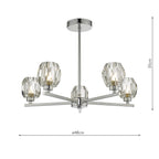 Idina 5 Light Semi Flush Polished Chrome