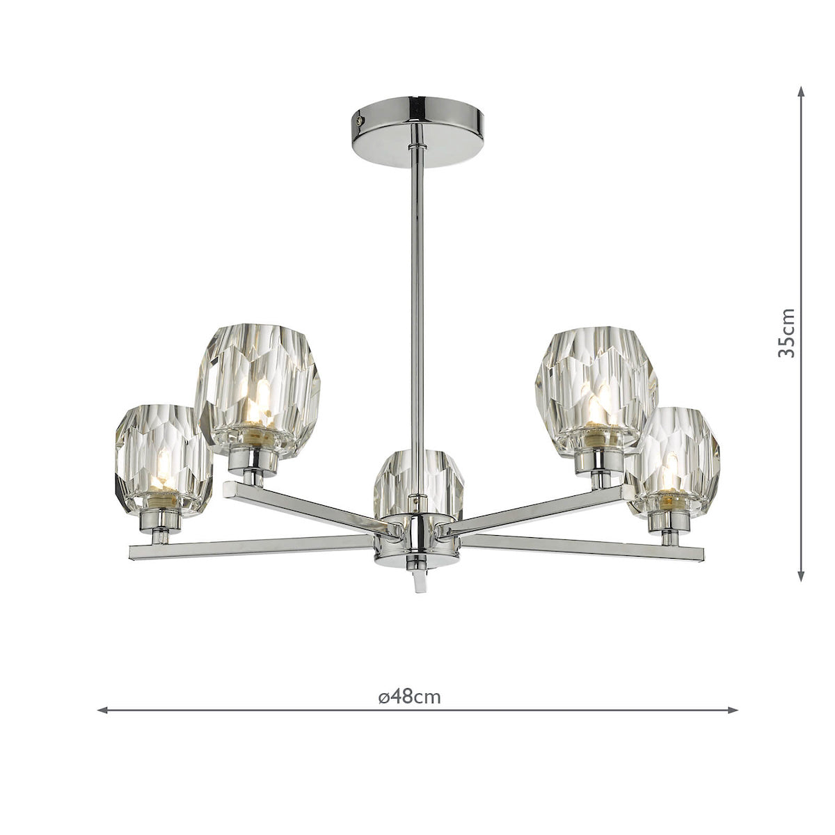 Idina 5 Light Semi Flush Polished Chrome