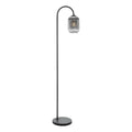 Idra Floor Lamp Matt Black and Smoked Ribbed Glass