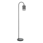 Idra Floor Lamp Matt Black and Smoked Ribbed Glass