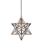 Ilario Small Star Pendant Antique Brass Glass