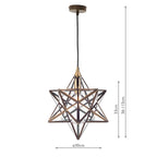Ilario Small Star Pendant Antique Brass Glass