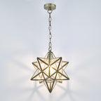 Ilario Large Star Pendant Antique Brass & Glass