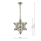 Ilario Large Star Pendant Antique Brass & Glass