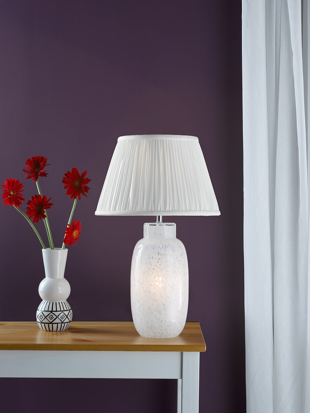 Ileana Table Lamp White Glass Base Only