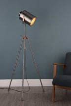 Jake Task Floor Lamp Antique Silver And Copper