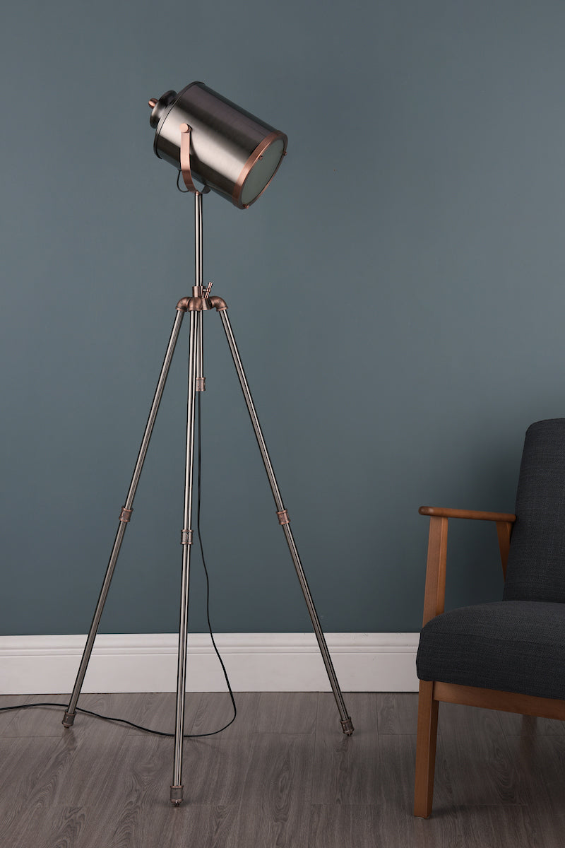 Jake Task Floor Lamp Antique Silver And Copper