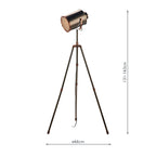 Jake Task Floor Lamp Antique Silver And Copper