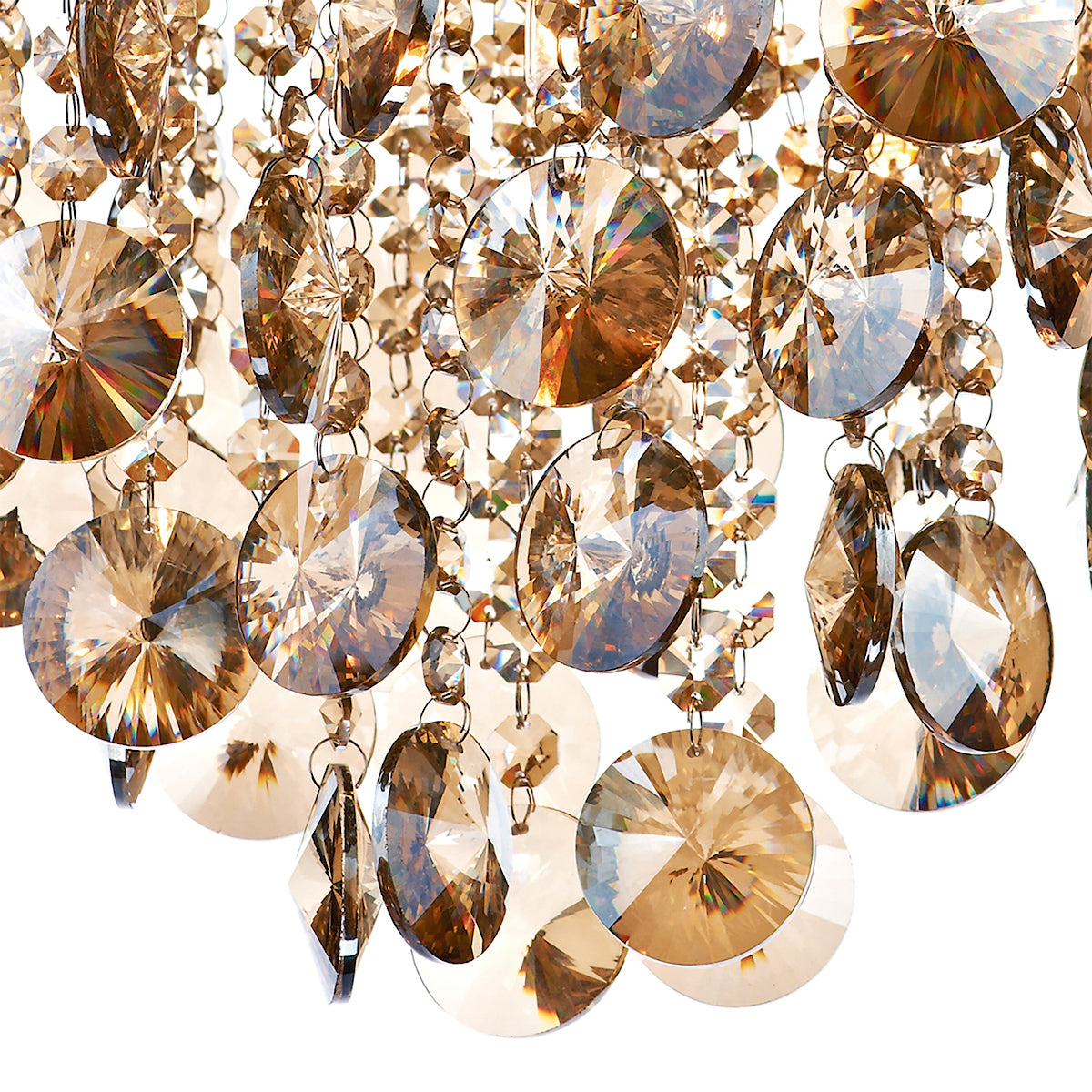 Jester 5 Light Flush Gold complete with Amber Droppers