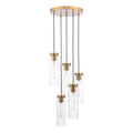 Jodelle 5 Light Cluster Pendant Polished Bronze and Glass