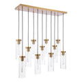 Jodelle 11 Light Bar Pendant Polished Bronze and Glass