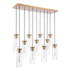 Jodelle 11 Light Bar Pendant Polished Bronze and Glass