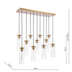 Jodelle 11 Light Bar Pendant Polished Bronze and Glass
