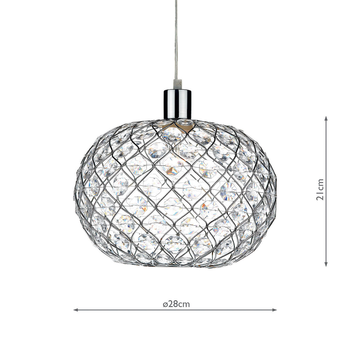Juanita Easy Fit Pendant Polished Chrome Acrylic