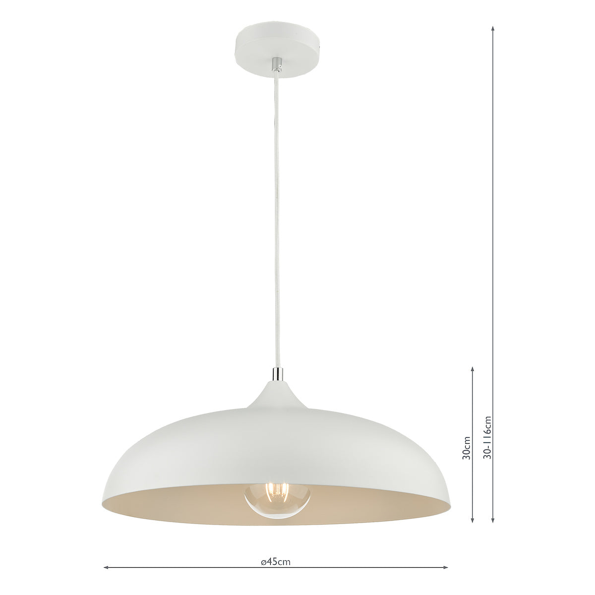 Kaelan 1 Light Single Pendant White
