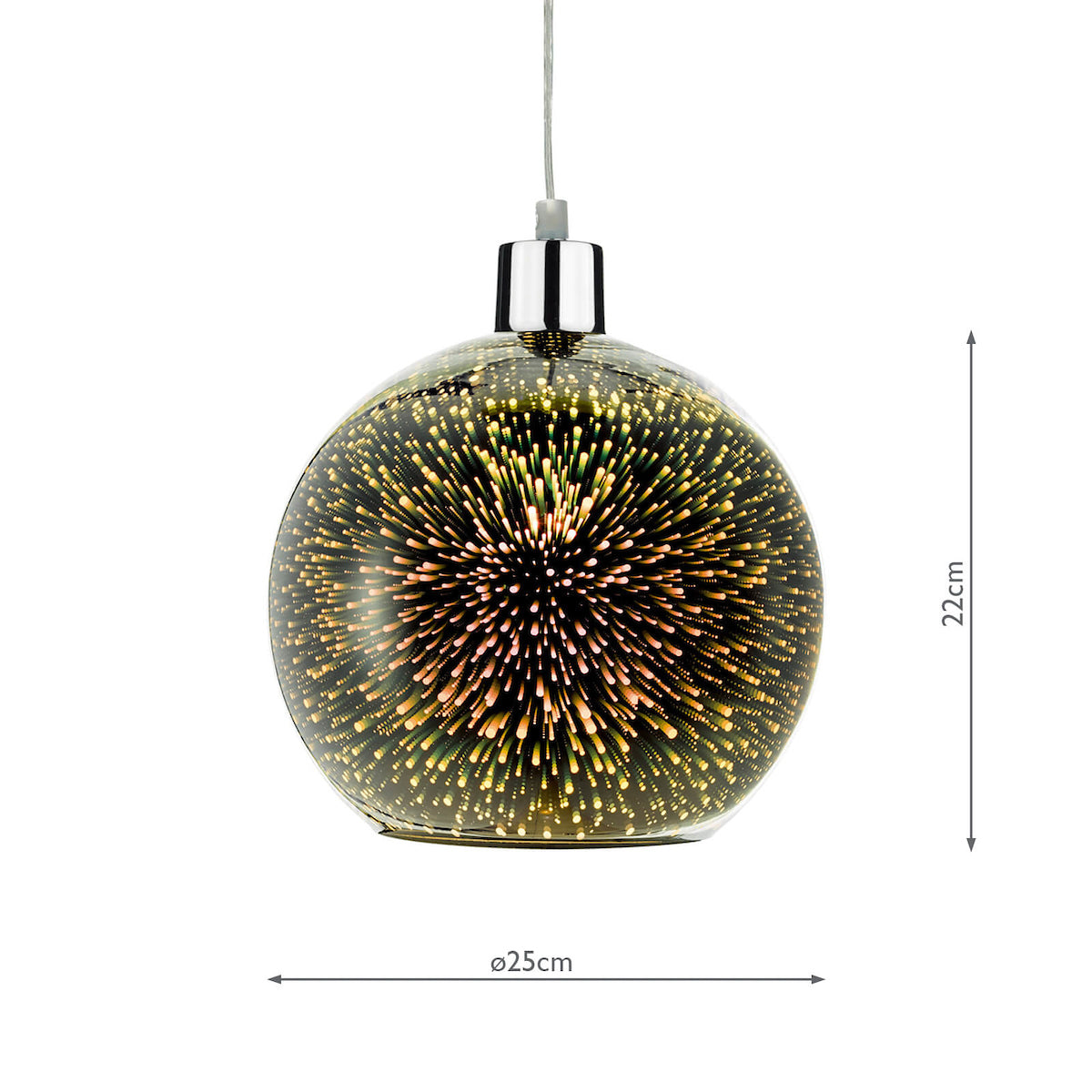 Kai Speckled 3D Glass Easy Fit Globe Pendant Shade