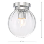 Kavi Bathroom Flush Polished Chrome Glass IP44