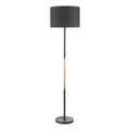 Kelso Floor Lamp Matt Black Polished Copper With Shade