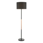 Kelso Floor Lamp Matt Black Polished Copper With Shade