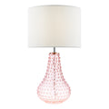 Kristina Table Lamp Pink Glass With Shade