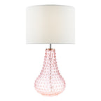 Kristina Table Lamp Pink Glass With Shade