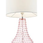 Kristina Table Lamp Pink Glass With Shade