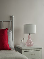 Kristina Table Lamp Pink Glass With Shade