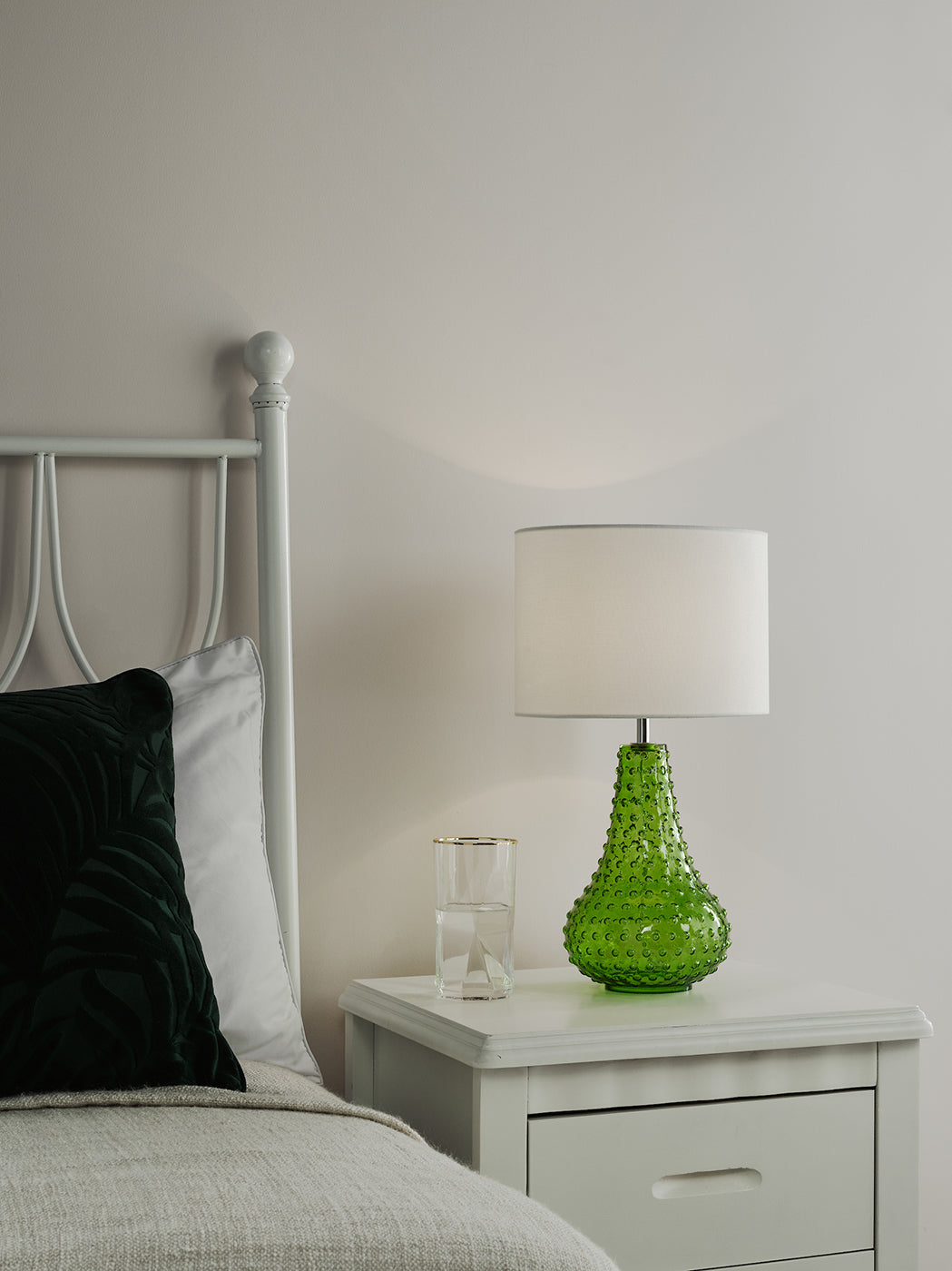 Kristina Table Lamp Green Glass With Shade