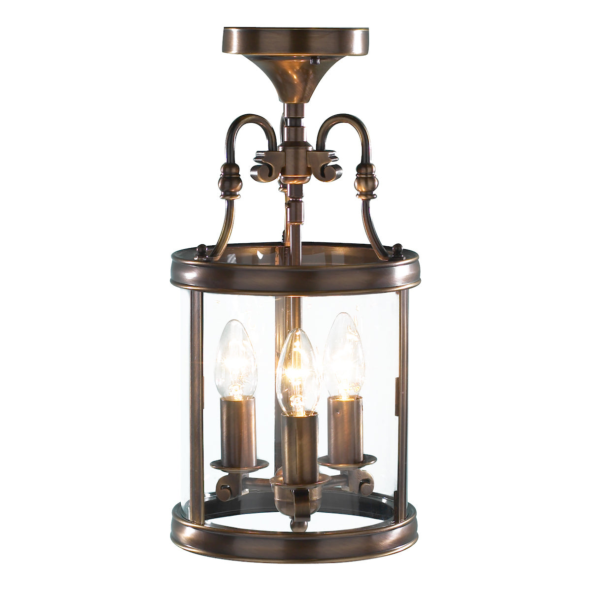 Lambeth 3 Light Lantern Dual Mount Antique Brass