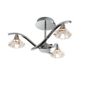 Langella 3-Light Chrome Semi-Flush Ceiling Light with Crystal Shades