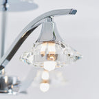 Langella 3-Light Chrome Semi-Flush Ceiling Light with Crystal Shades
