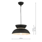 Larina Pendant Matt Black White