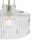 Lenka Pendant Satin Nickel and Ribbed Glass
