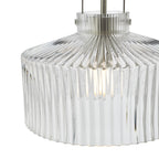 Lenka Pendant Satin Nickel and Ribbed Glass